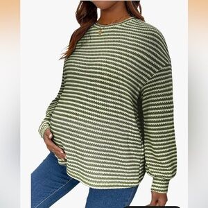 Striped Knit Maternity Sweater - brand new